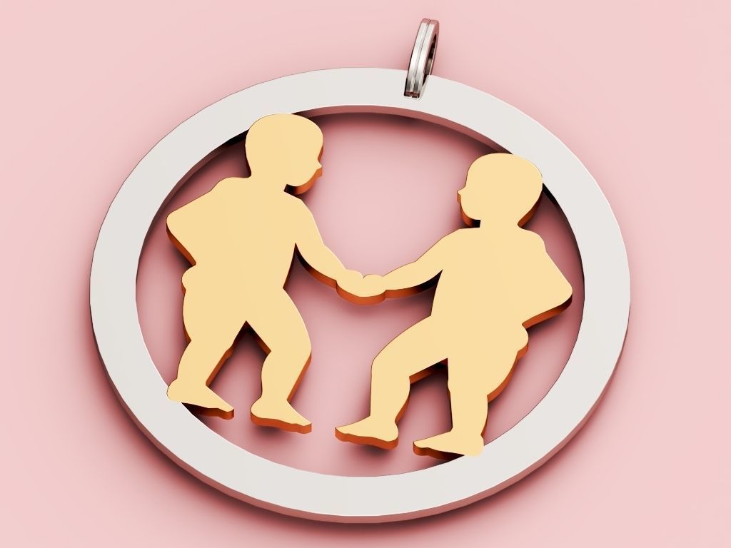 Gemini Pendant 3D print model_1