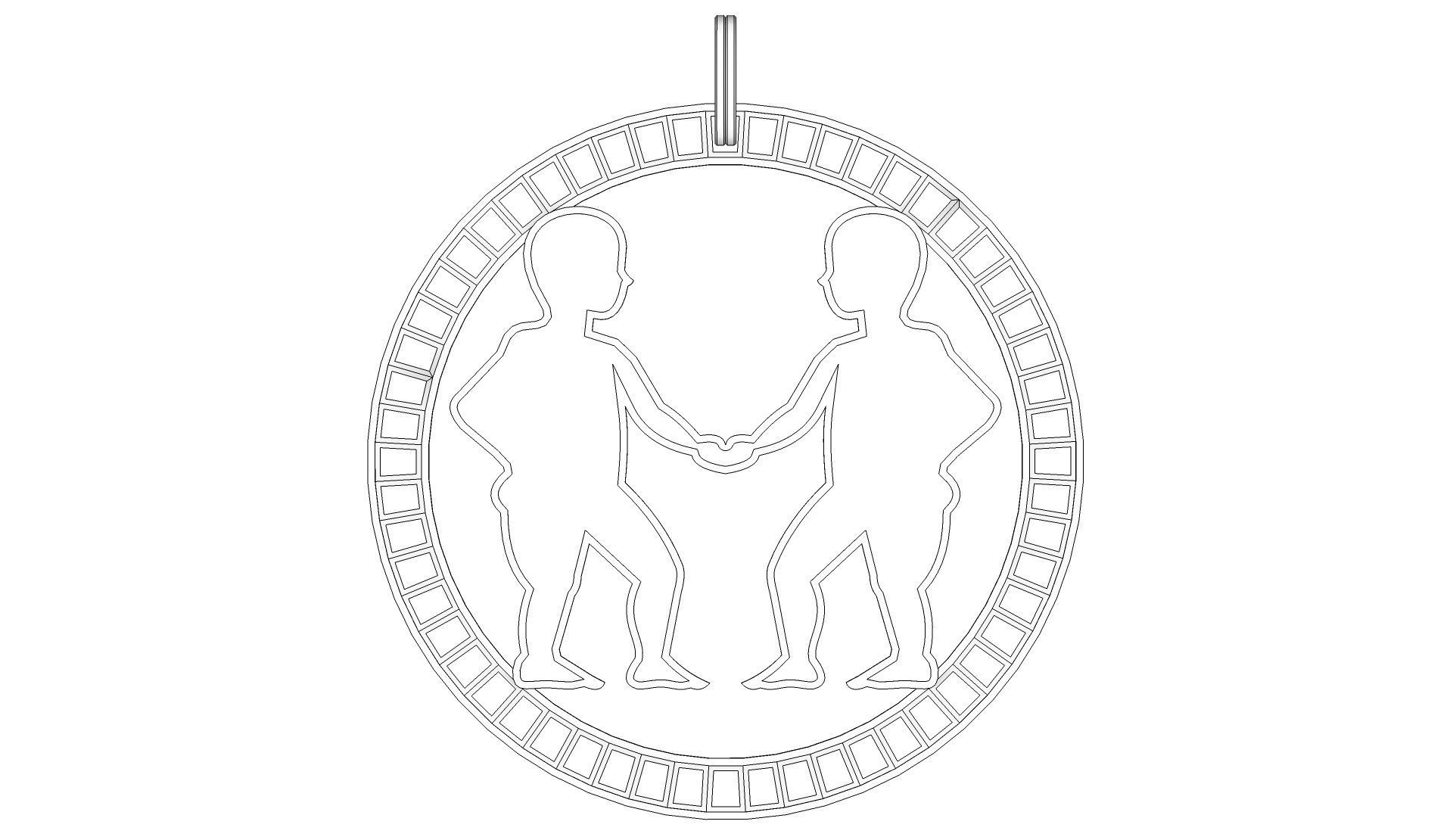 Gemini Pendant 3D print model_5
