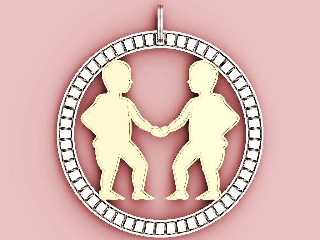 Gemini Pendant 3D print model_2