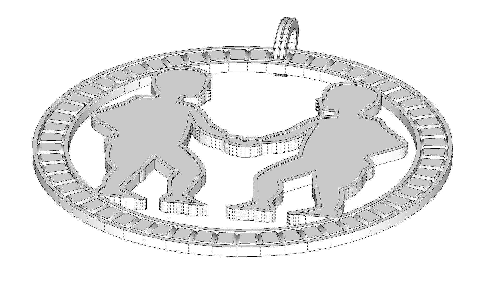 Gemini Pendant 3D print model_7