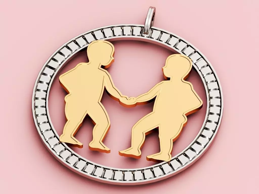 Gemini Pendant 3D print model_0