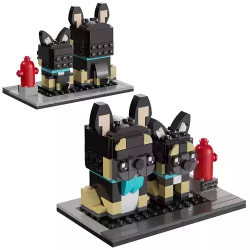 Lego Brickheadz - 40544 French Bulldog 3D model