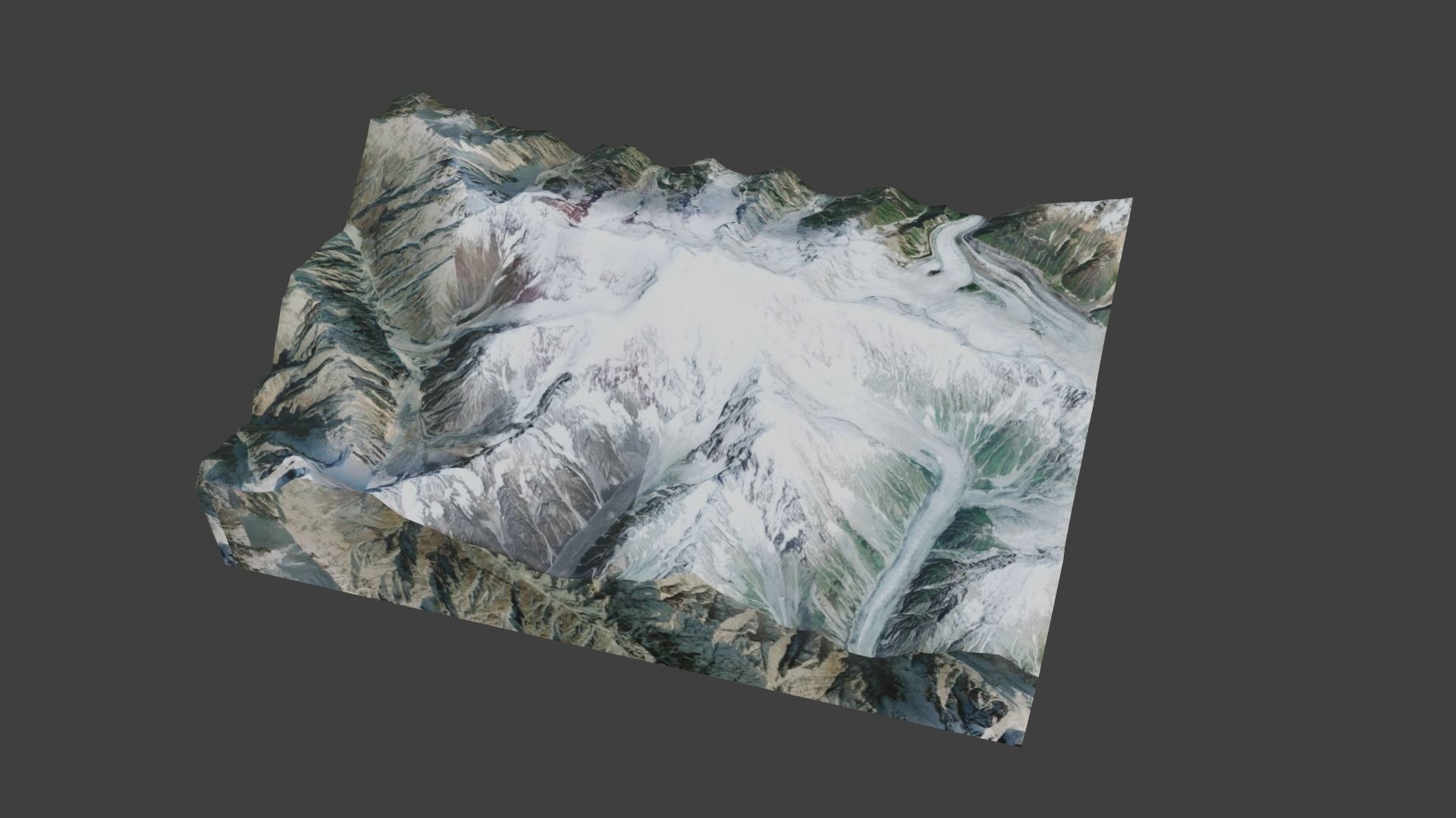 Pumari Chhish Mountain Low-poly 3D model_4