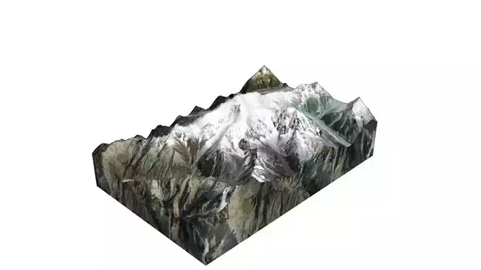 Pumari Chhish Mountain Low-poly 3D model Pumari Chhish Mountain Low-poly 3D model
