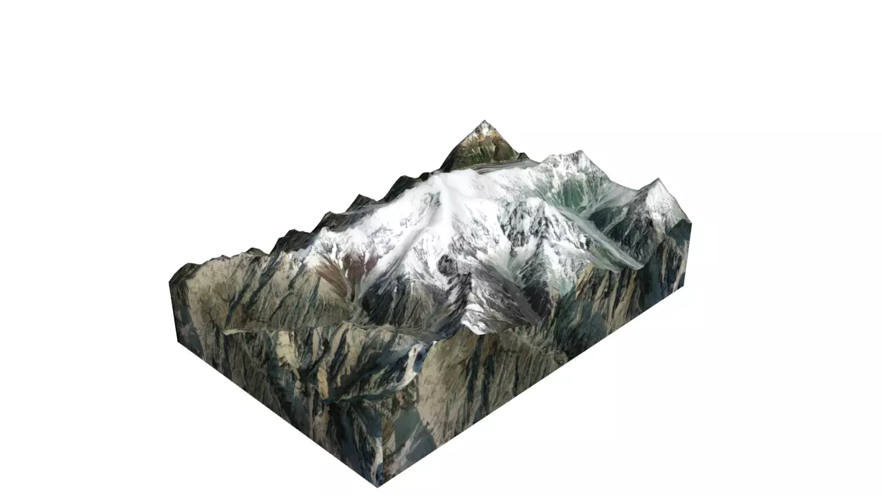 Pumari Chhish Mountain Low-poly 3D model_0