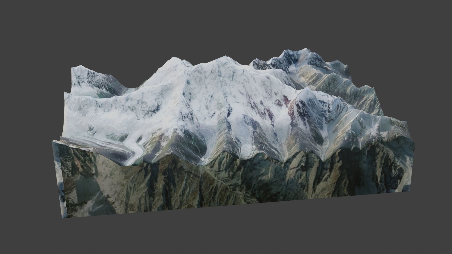 Pumari Chhish Mountain Low-poly 3D model_2