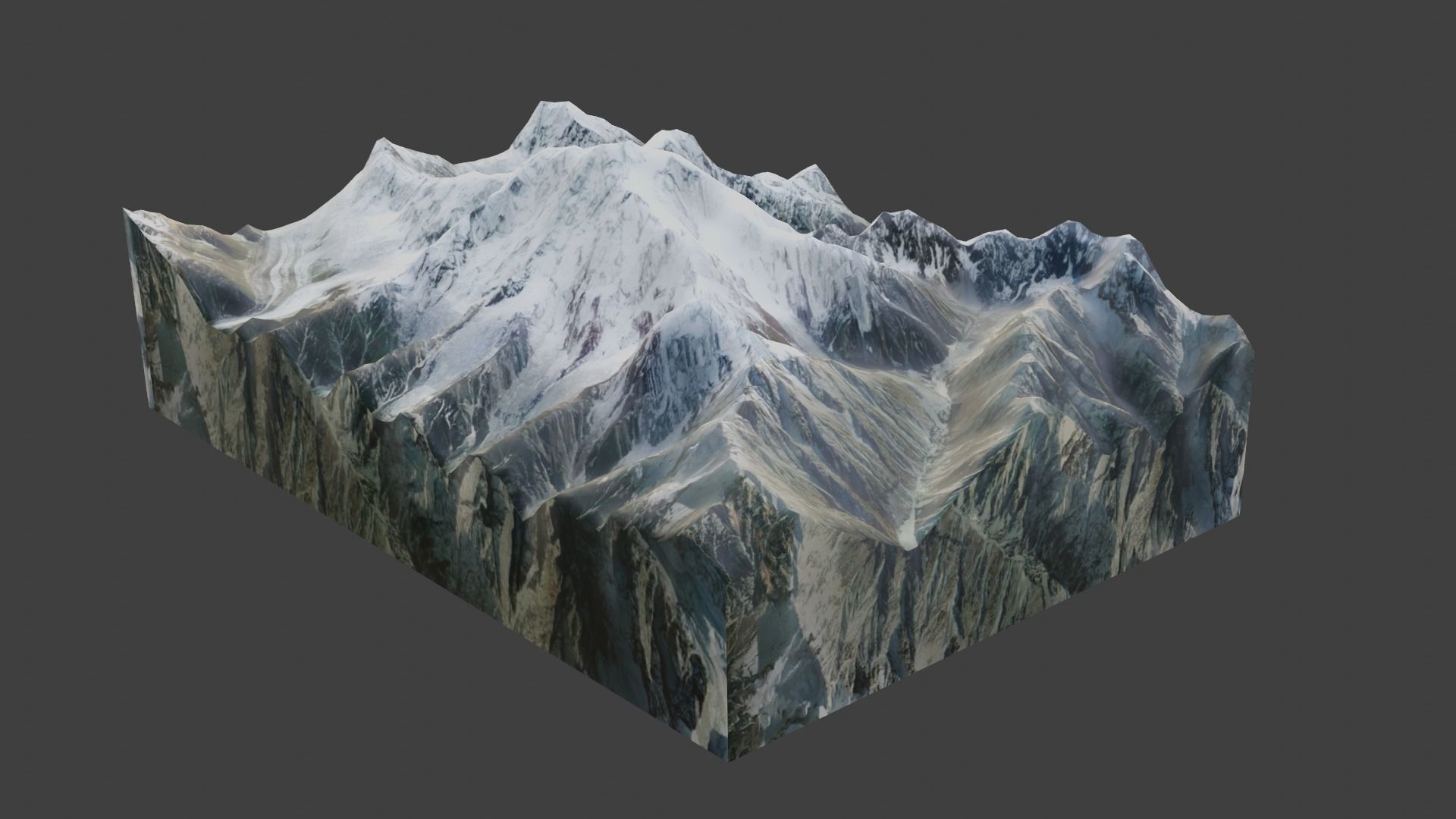 Pumari Chhish Mountain Low-poly 3D model_1