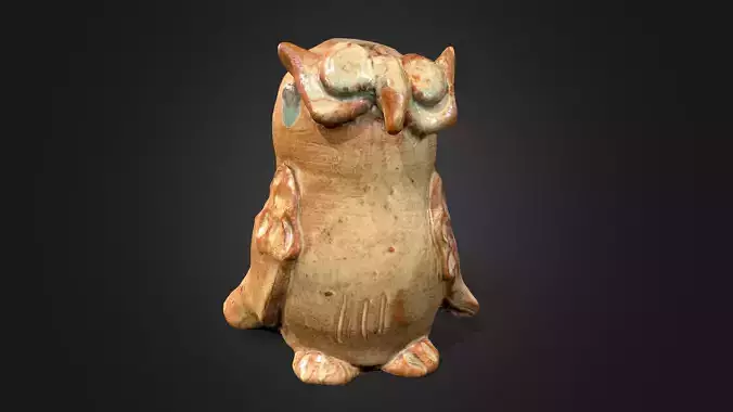Artistic Pottery Owl - 3D Scan