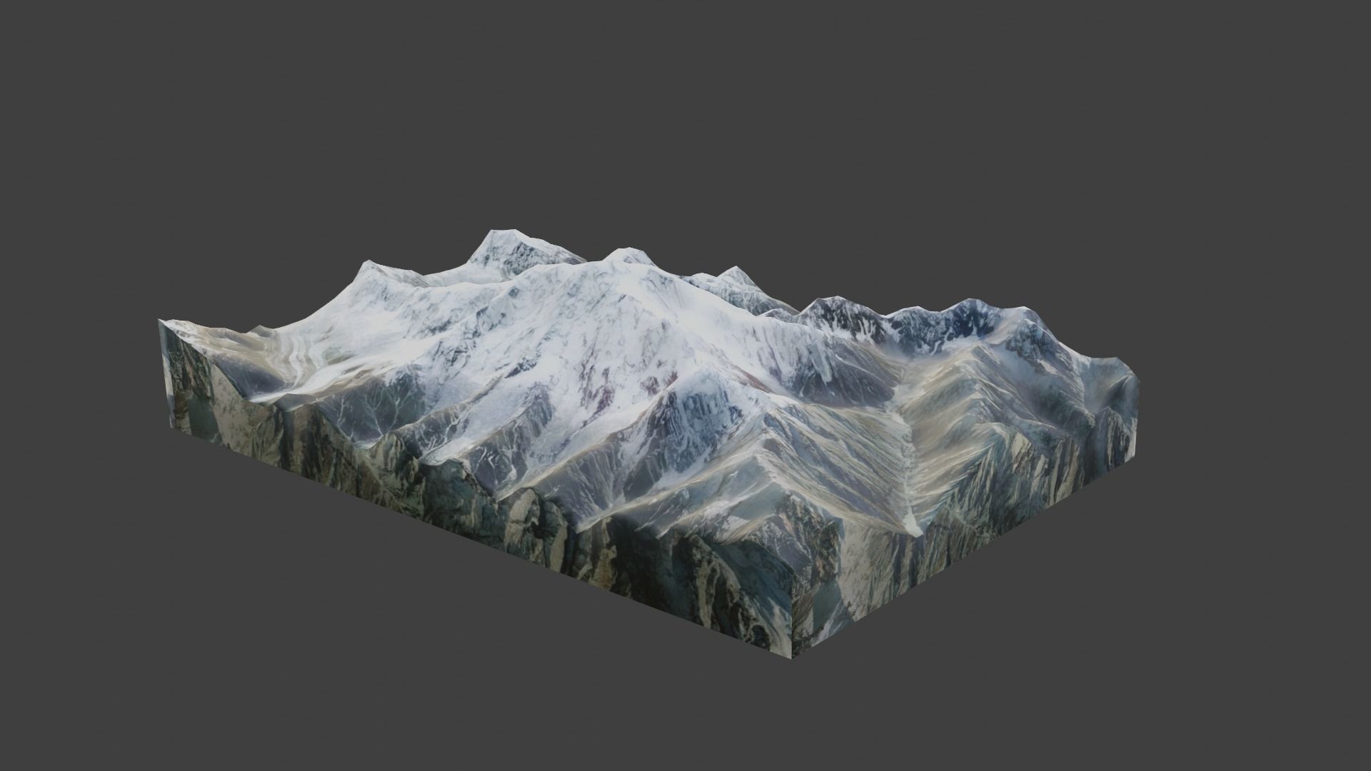 Rakaposhi Mountain Low-poly 3D model_2