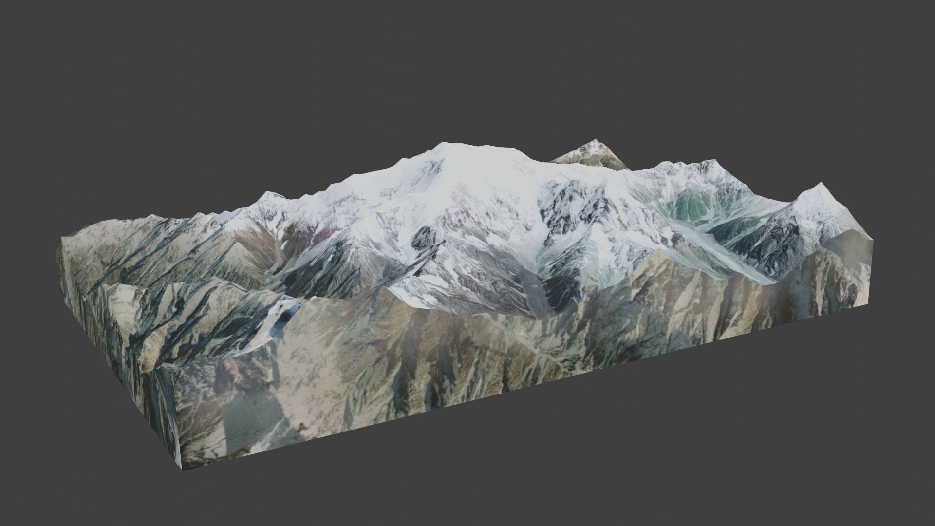 Rakaposhi Mountain Low-poly 3D model_1