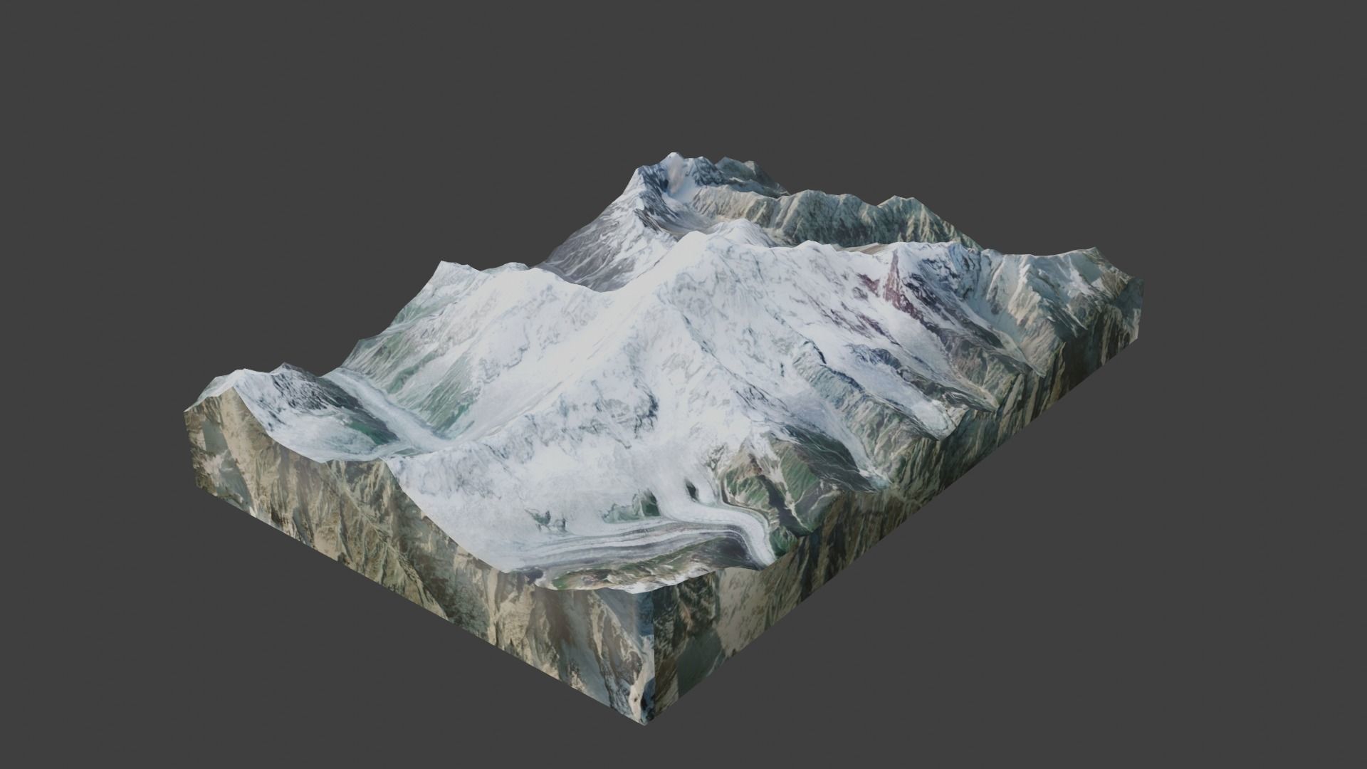 Rakaposhi Mountain Low-poly 3D model_4