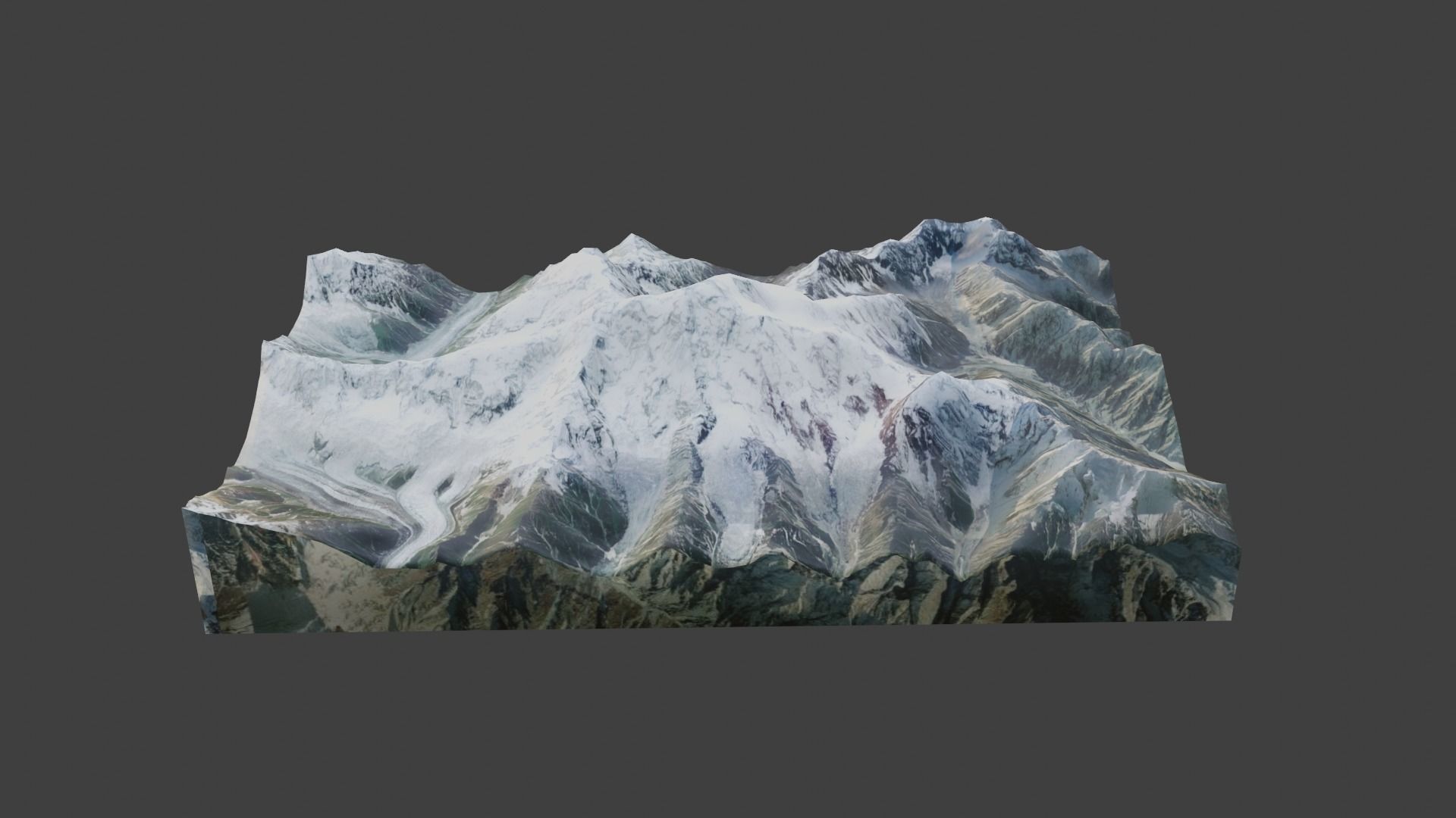 Rakaposhi Mountain Low-poly 3D model_3