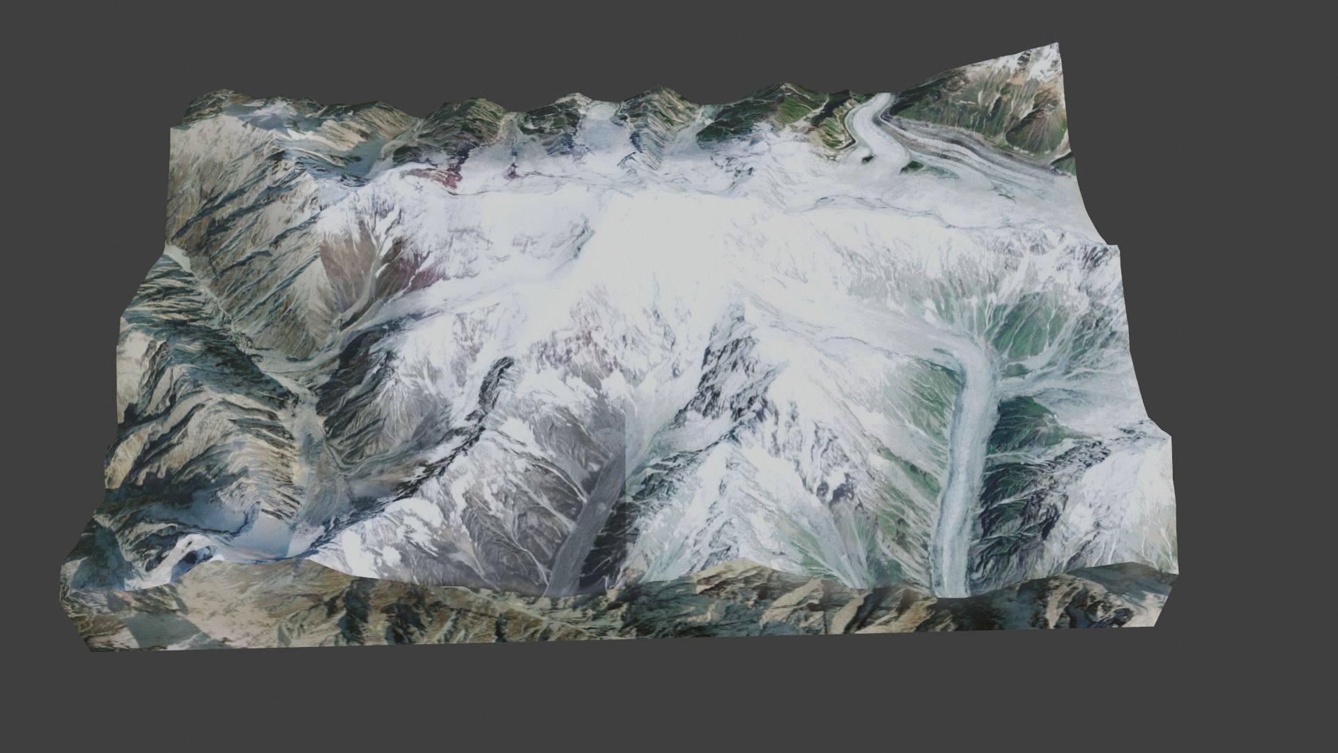 Rakaposhi Mountain Low-poly 3D model_5
