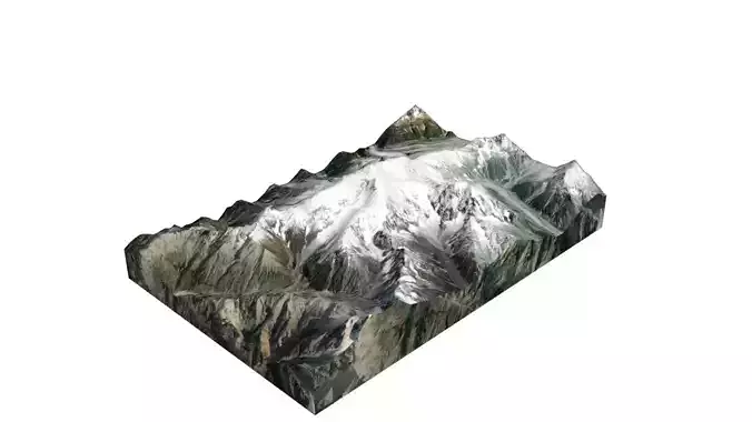 Rakaposhi Mountain Low-poly 3D model Rakaposhi Mountain Low-poly 3D model
