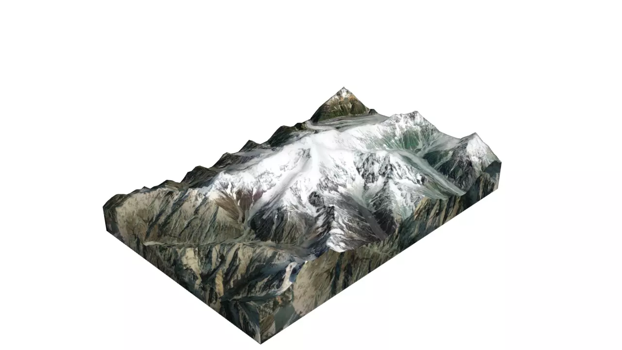 Rakaposhi Mountain Low-poly 3D model_0