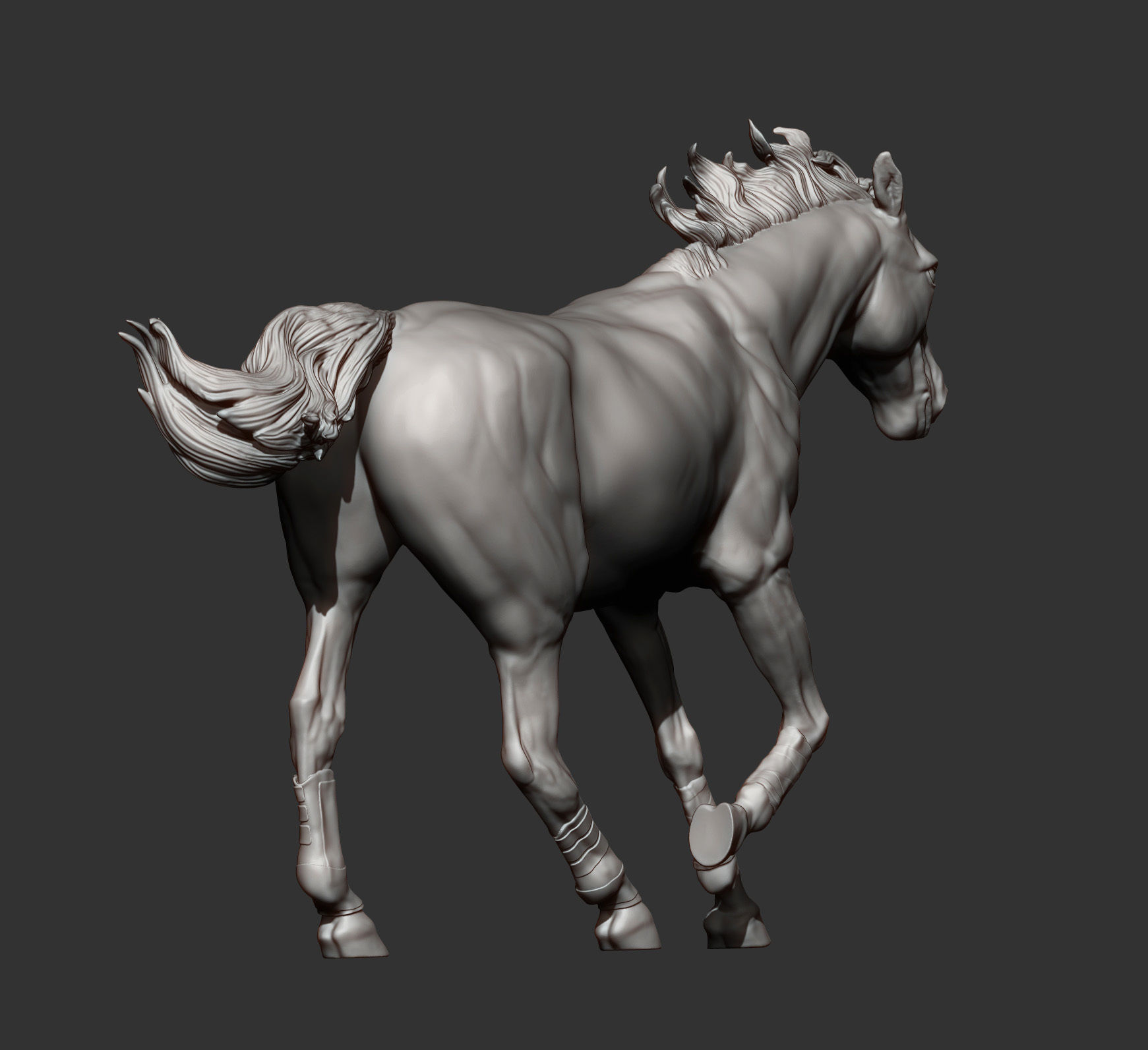 Racehorse horse running 3D print model_11
