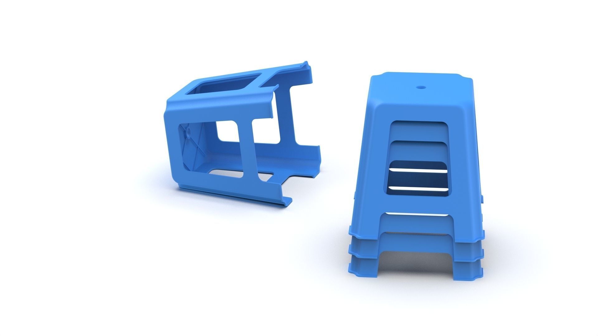 Plastic Stool 3D model_5