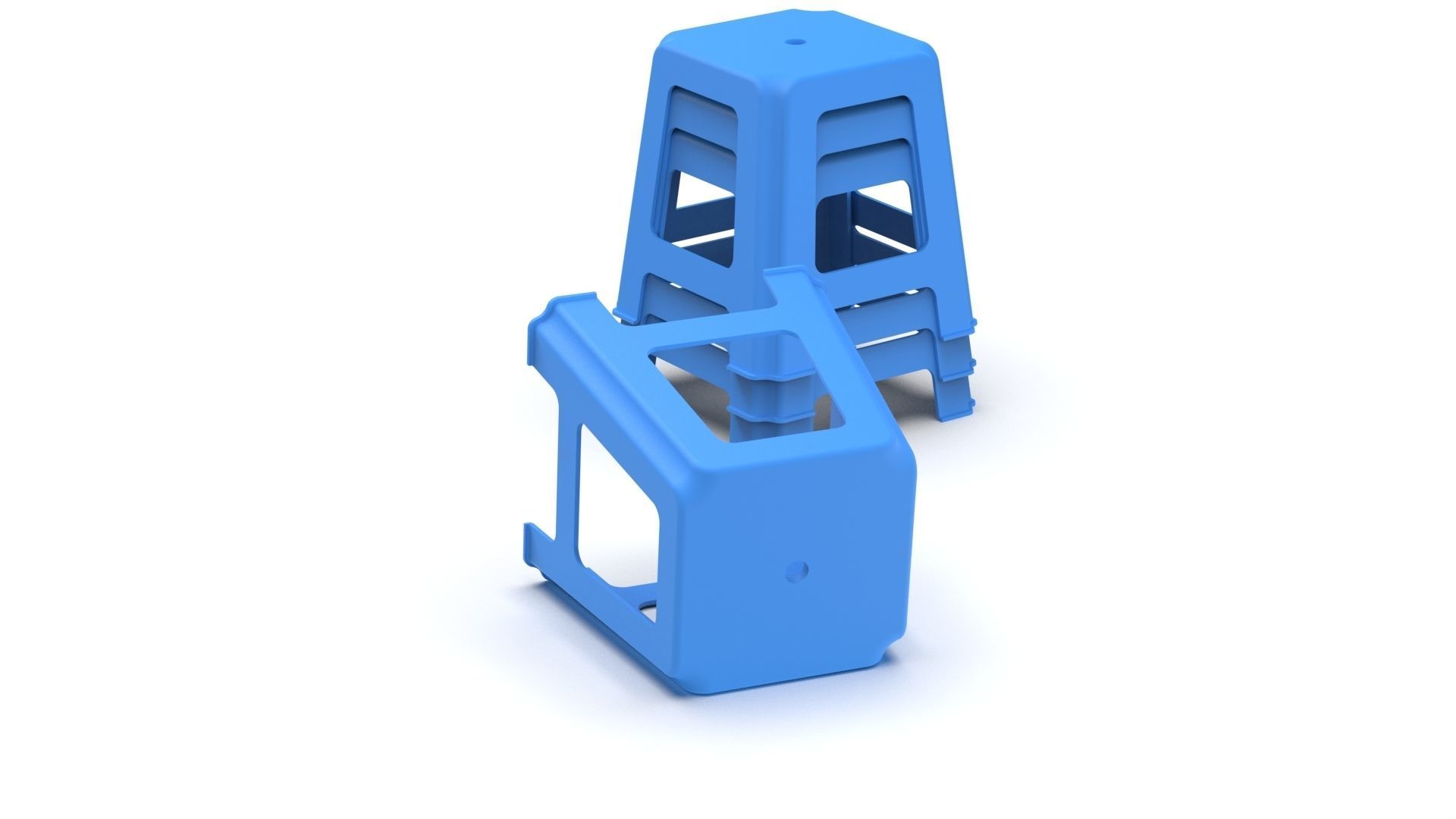 Plastic Stool 3D model_3