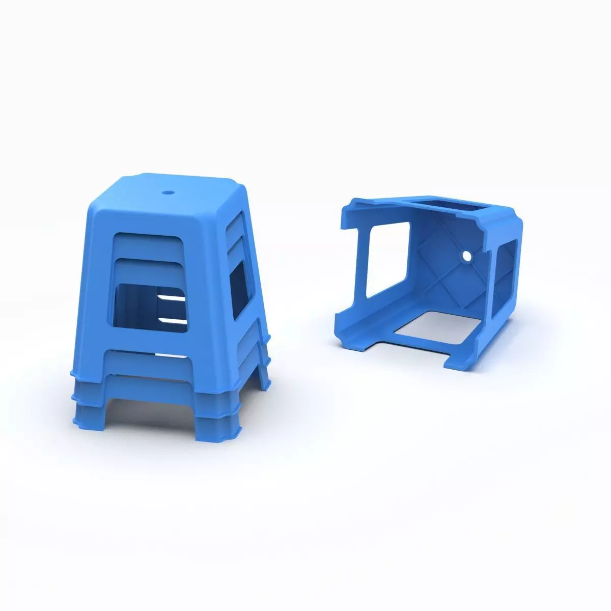 Plastic Stool 3D model_0