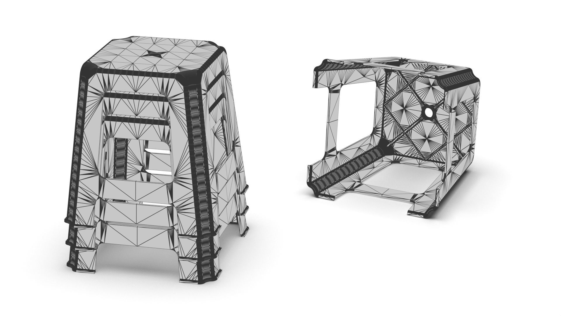 Plastic Stool 3D model_1