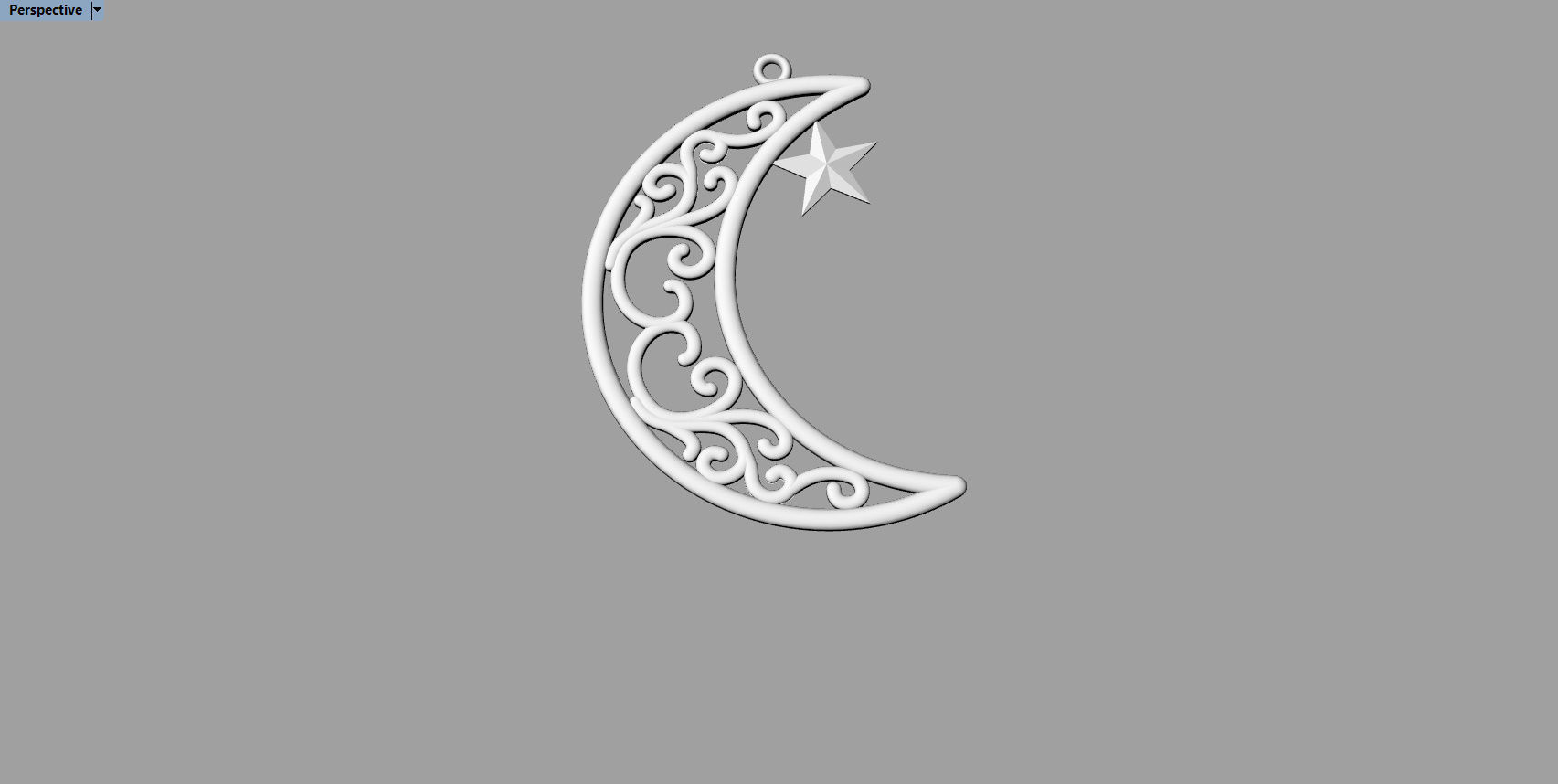 Moon Pendant with star 3D print model_2