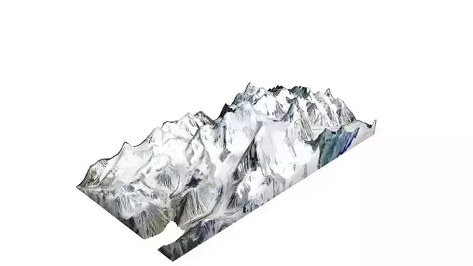 Saser Kangri I Low-poly 3D model Saser Kangri I Low-poly 3D model