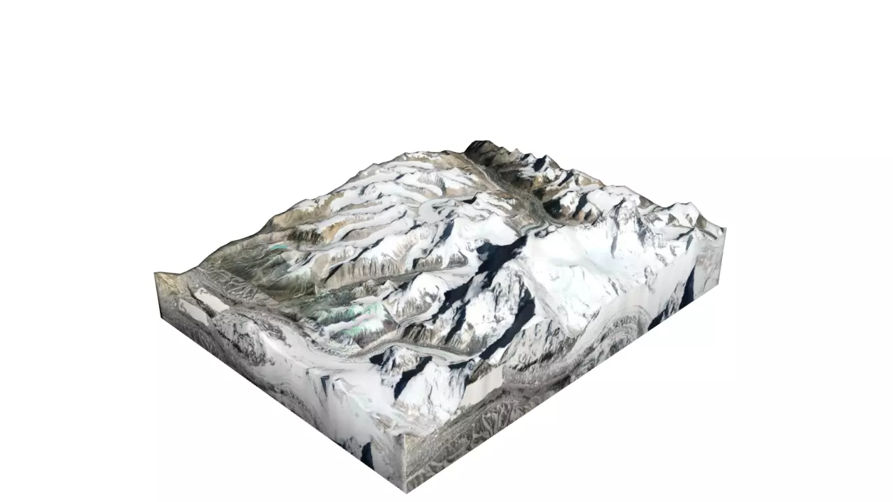 Siguang Ri Mountain Low-poly 3D model_0