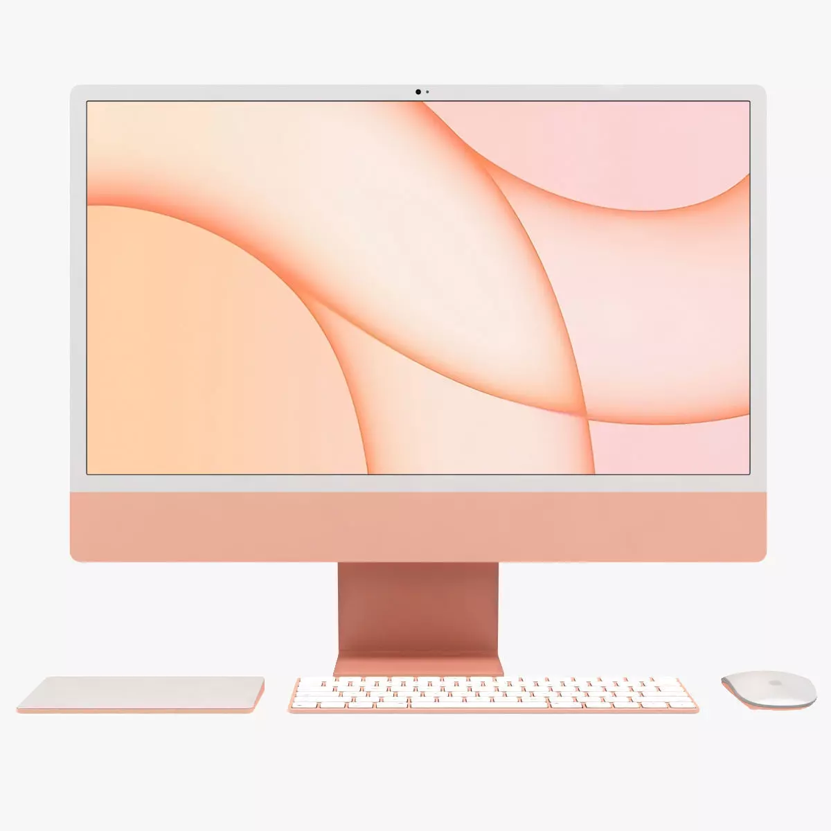 Apple iMac 24 inch 2021 Orange Low-poly 3D model