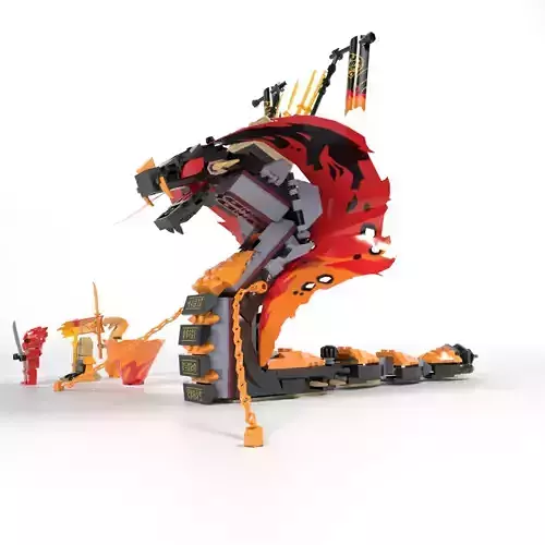 Lego Cobra snake Low-poly 3D model