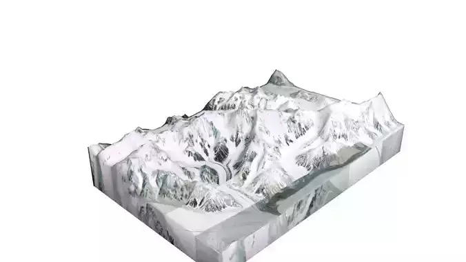Teram Kangri I Mountain Low-poly 3D model Teram Kangri I Mountain Low-poly 3D model