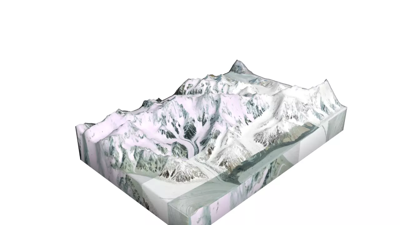 Teram Kangri I Mountain Low-poly 3D model_0