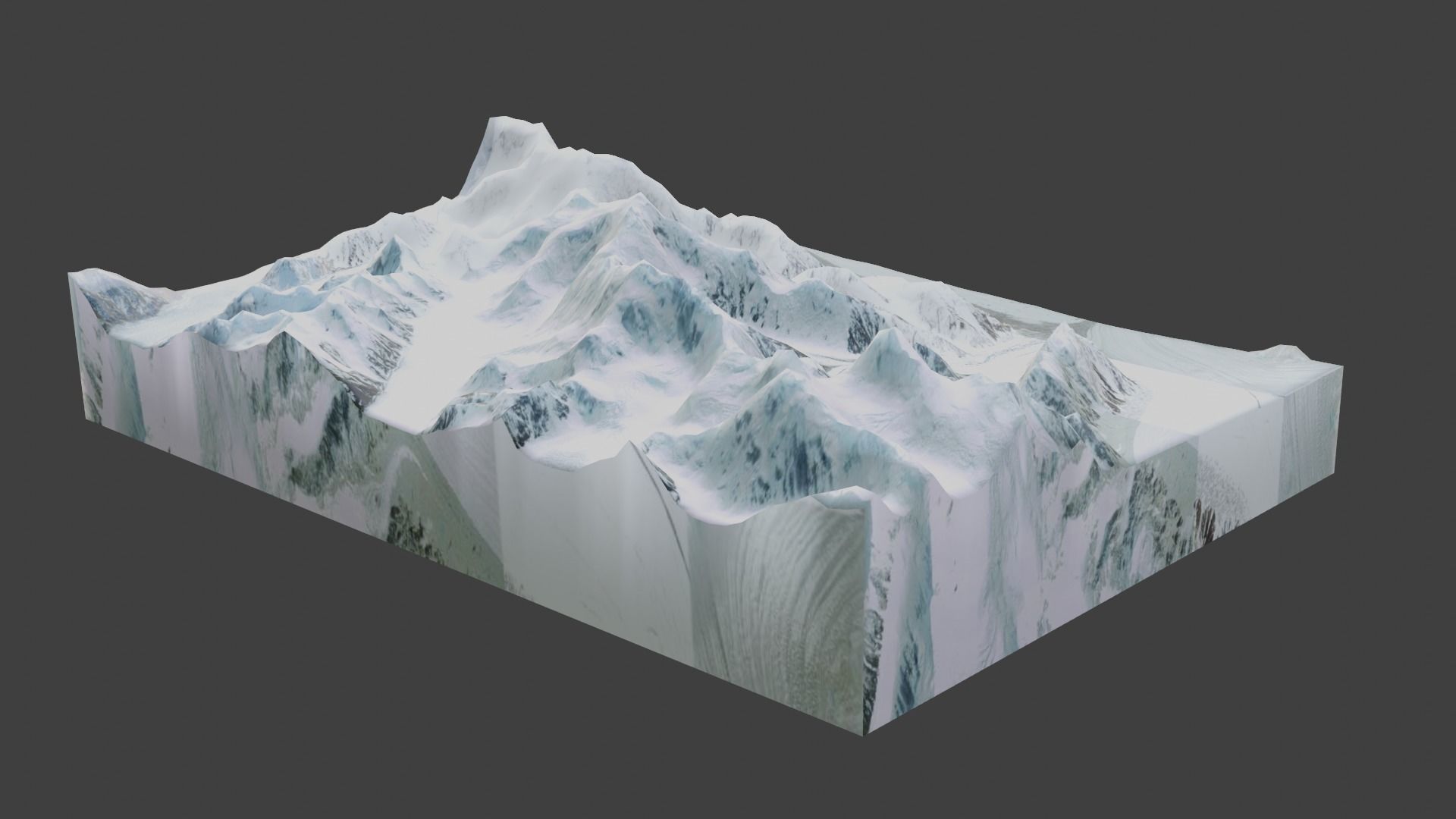 Teram Kangri I Mountain Low-poly 3D model_2