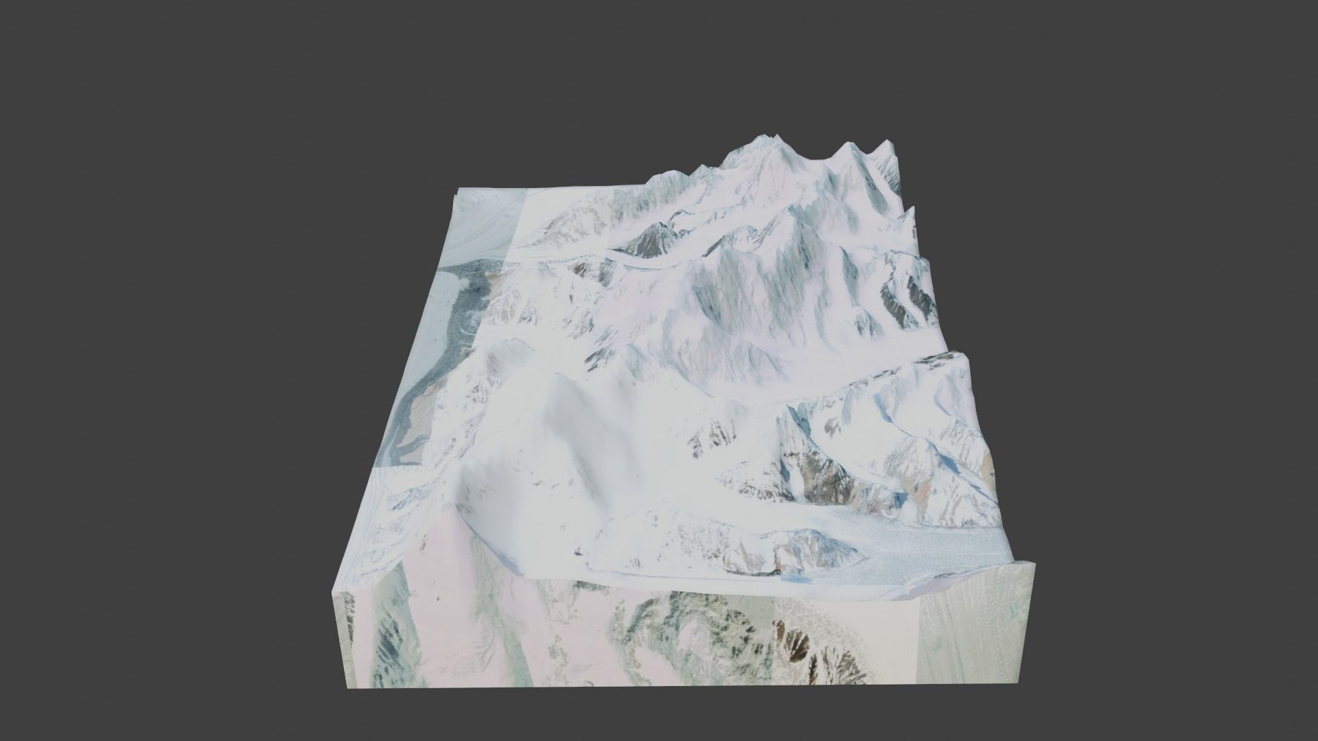 Teram Kangri I Mountain Low-poly 3D model_4