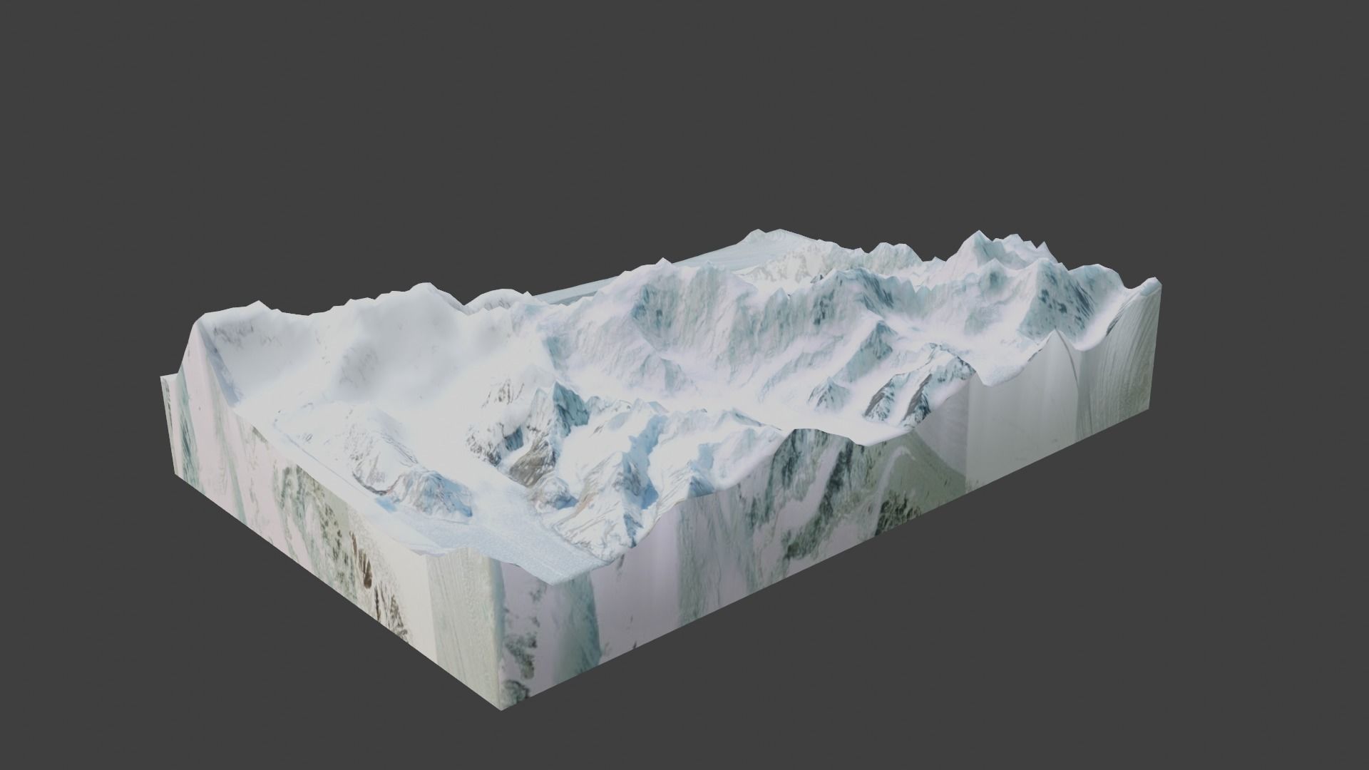 Teram Kangri I Mountain Low-poly 3D model_3