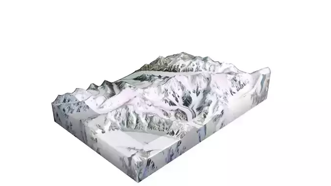 Teram Kangri III Mountain Low-poly 3D model