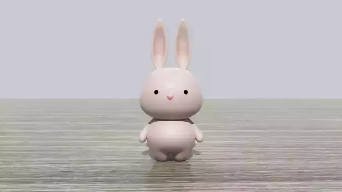 Little cute bunny character 