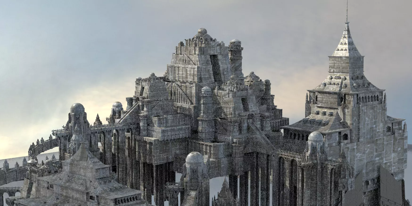 Fantasy Germanic High Fantasy Castle 3D model