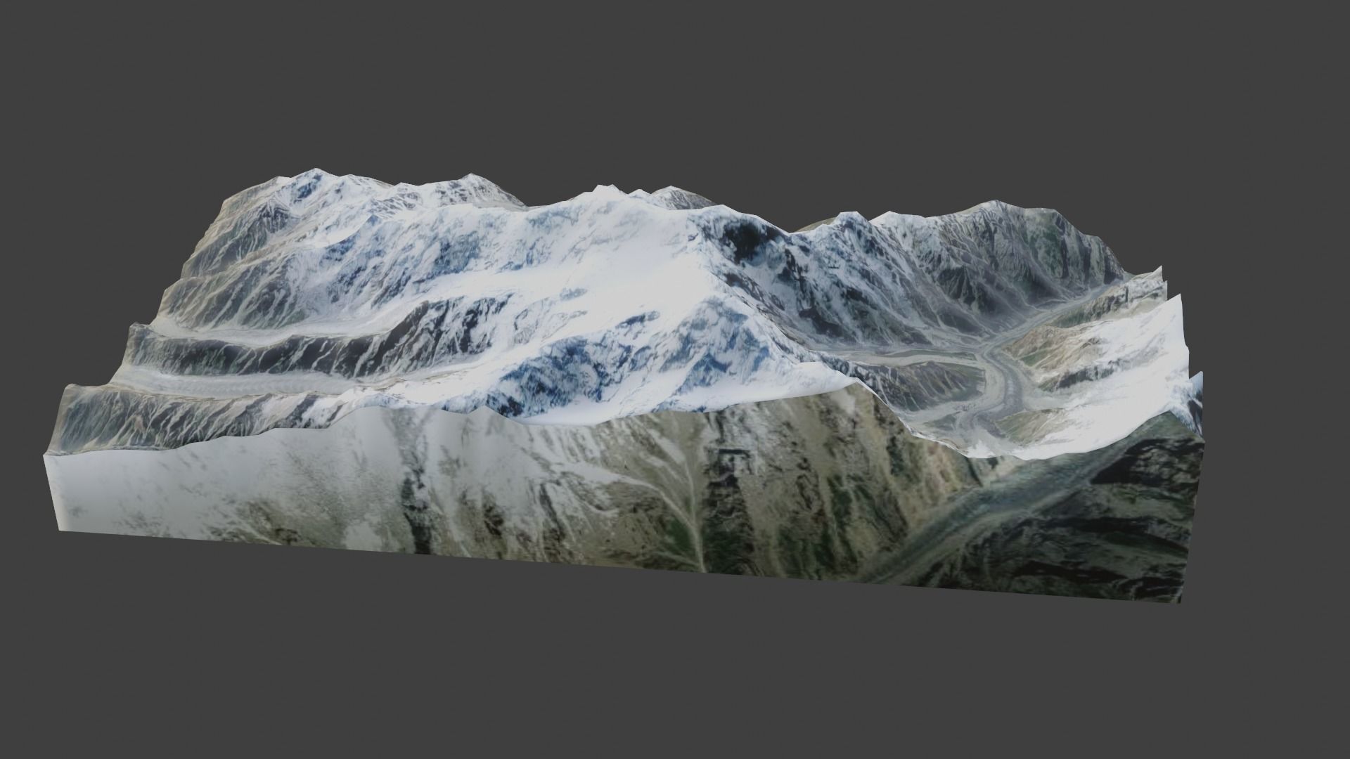Ultar Sar Mountain Low-poly 3D model_3