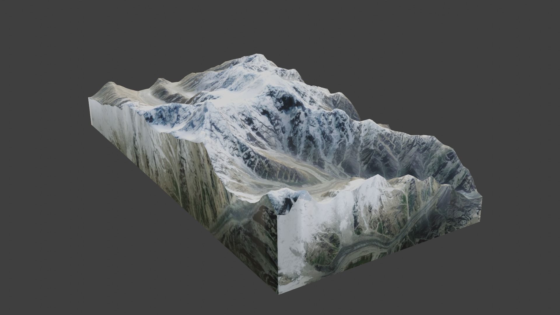 Ultar Sar Mountain Low-poly 3D model_2