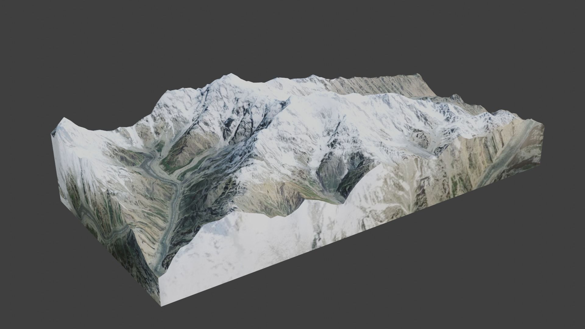 Ultar Sar Mountain Low-poly 3D model_1