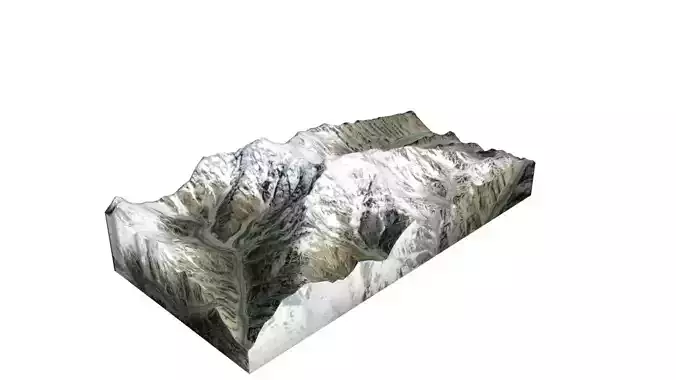 Ultar Sar Mountain Low-poly 3D model Ultar Sar Mountain Low-poly 3D model