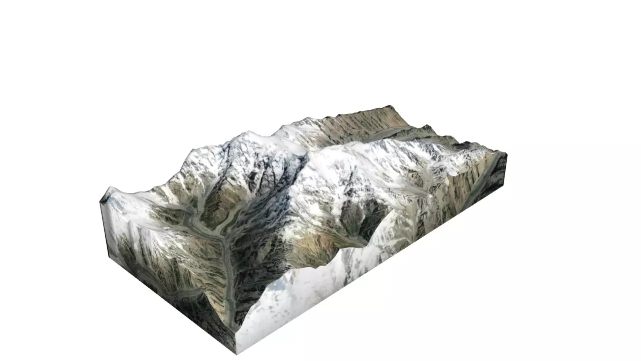 Ultar Sar Mountain Low-poly 3D model_0
