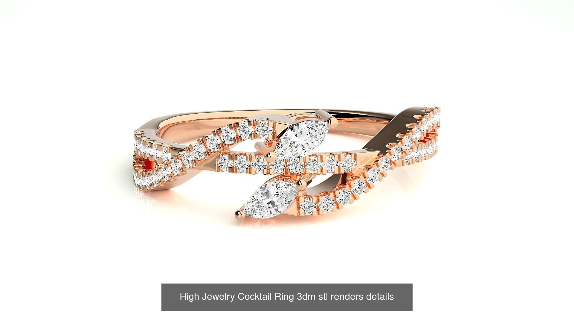 205 High Jewelry Cocktail Rings 3dm stl renders details 3D Model Collection_162