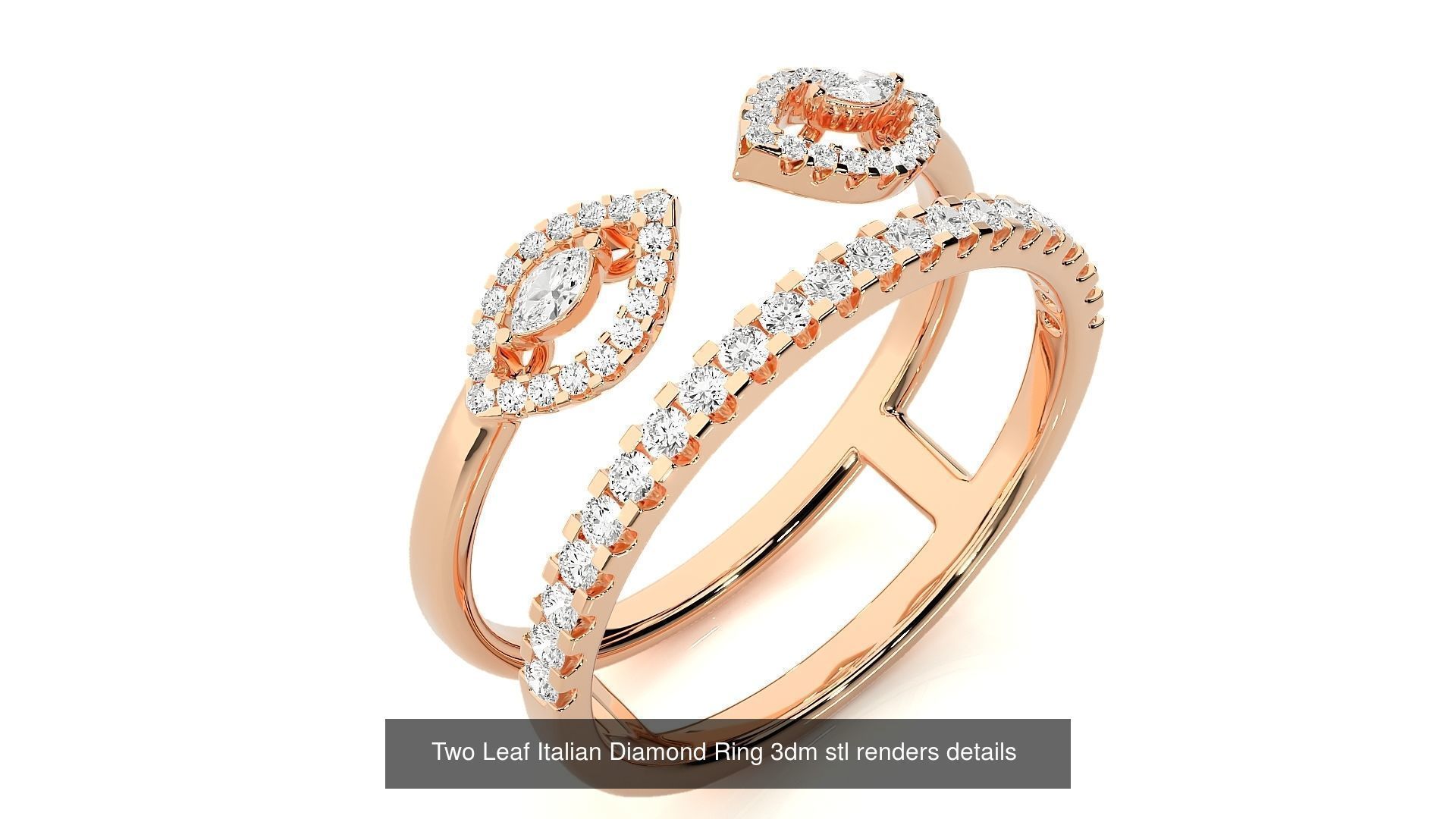 205 High Jewelry Cocktail Rings 3dm stl renders details 3D Model Collection_134