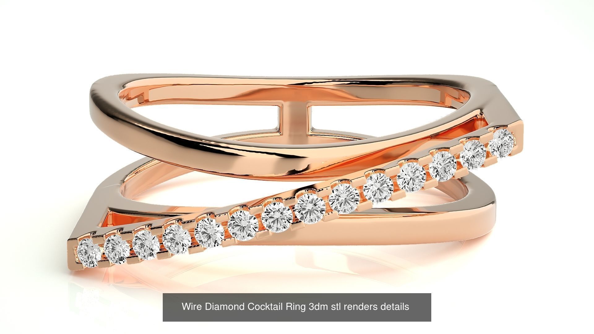 205 High Jewelry Cocktail Rings 3dm stl renders details 3D Model Collection_120