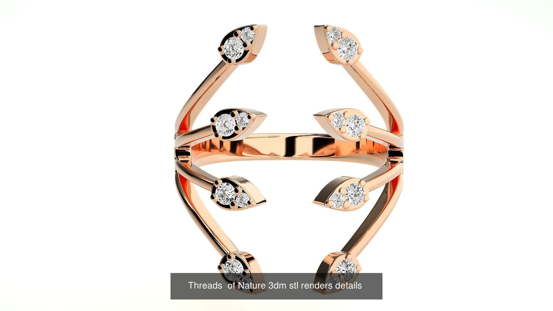 205 High Jewelry Cocktail Rings 3dm stl renders details 3D Model Collection_141