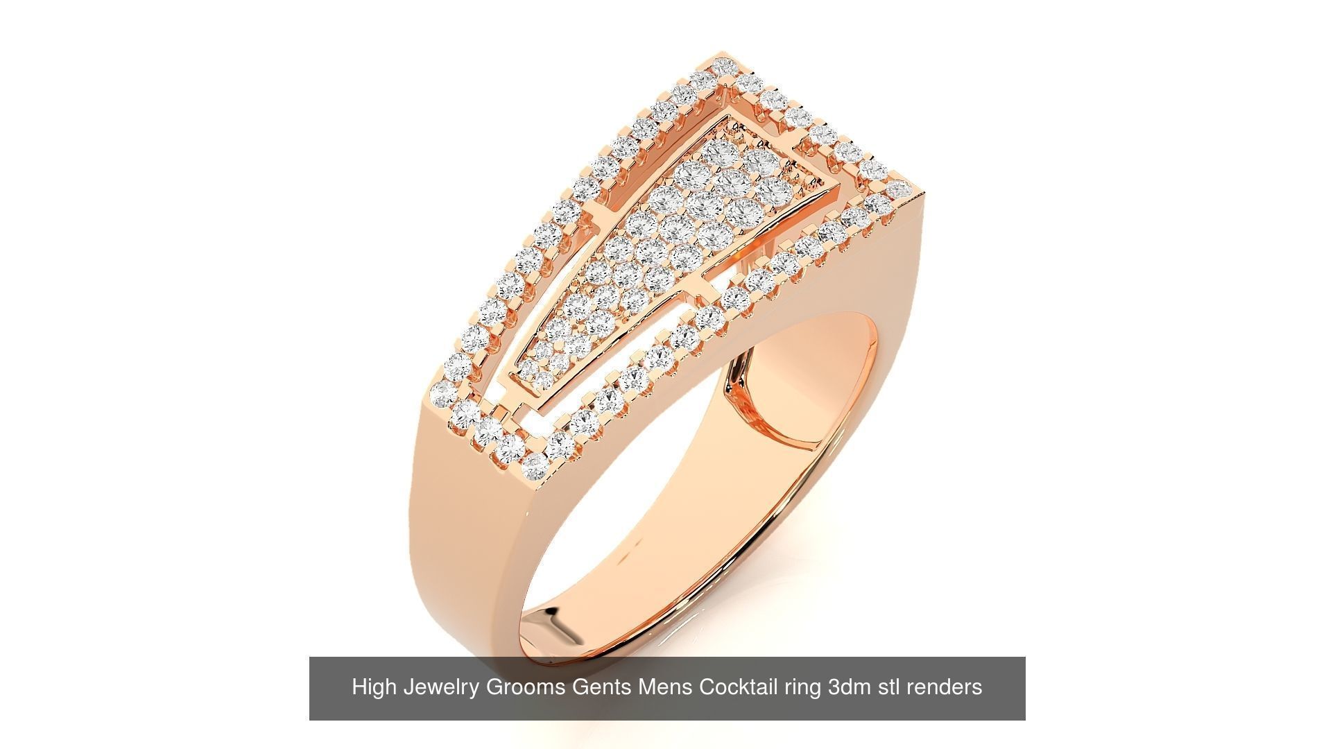 205 High Jewelry Cocktail Rings 3dm stl renders details 3D Model Collection_64