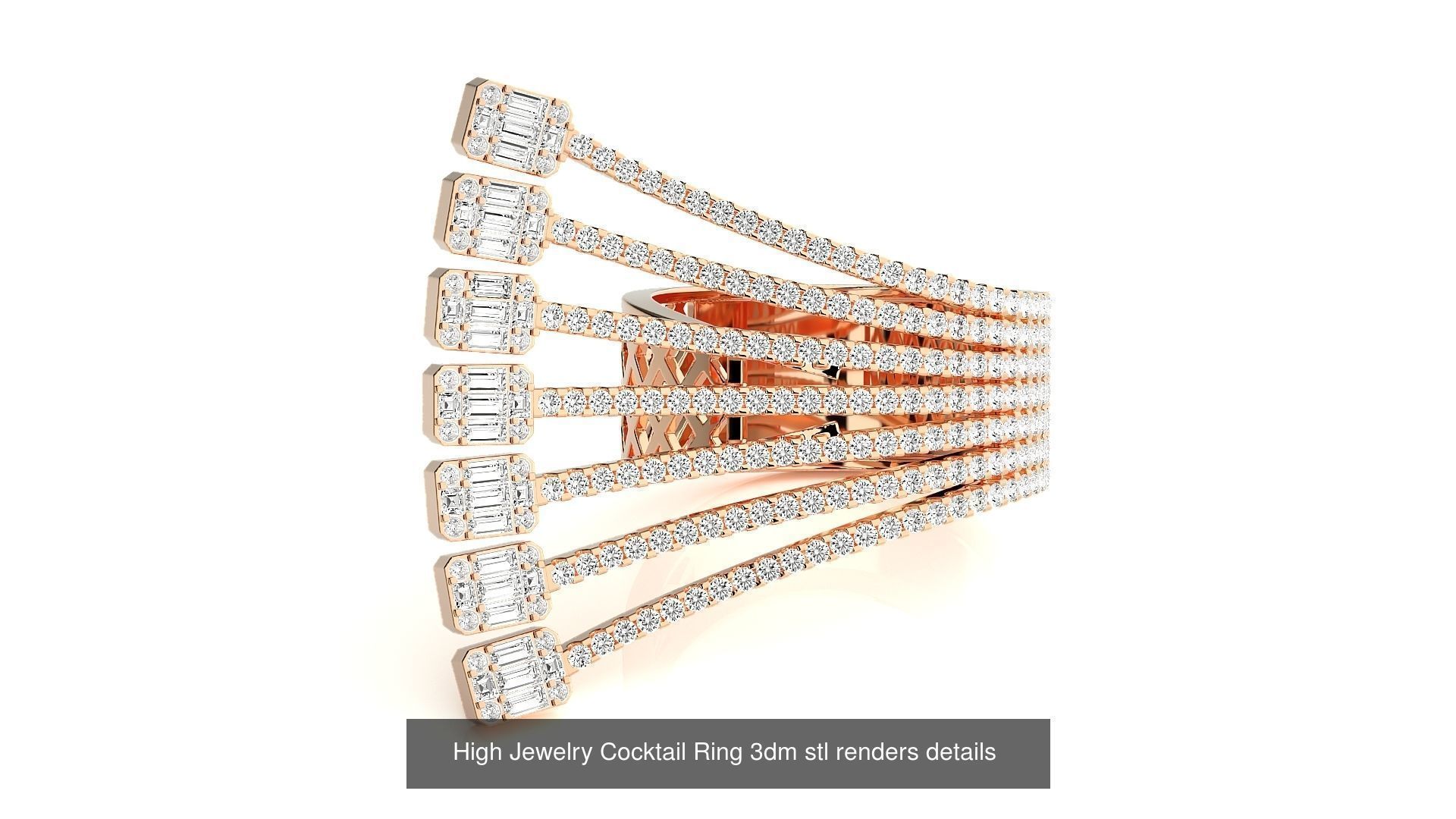205 High Jewelry Cocktail Rings 3dm stl renders details 3D Model Collection_85