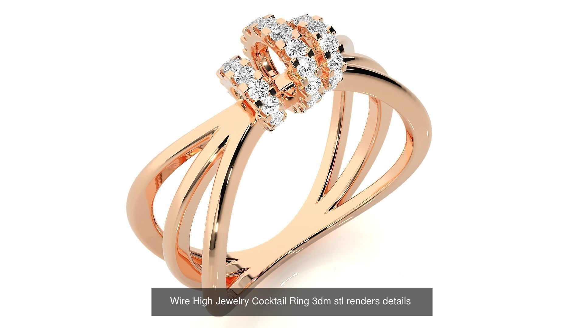 205 High Jewelry Cocktail Rings 3dm stl renders details 3D Model Collection_88