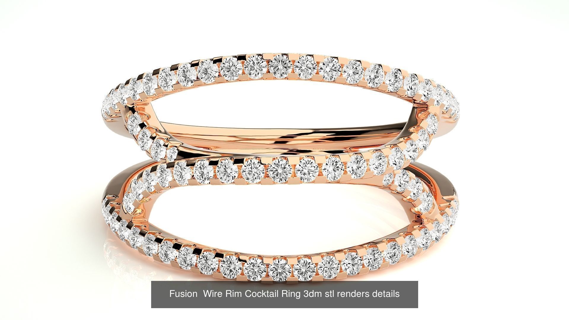 205 High Jewelry Cocktail Rings 3dm stl renders details 3D Model Collection_70